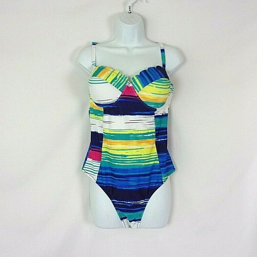 Cupshe Swimsuit Scalloped Cups XL New Abstract